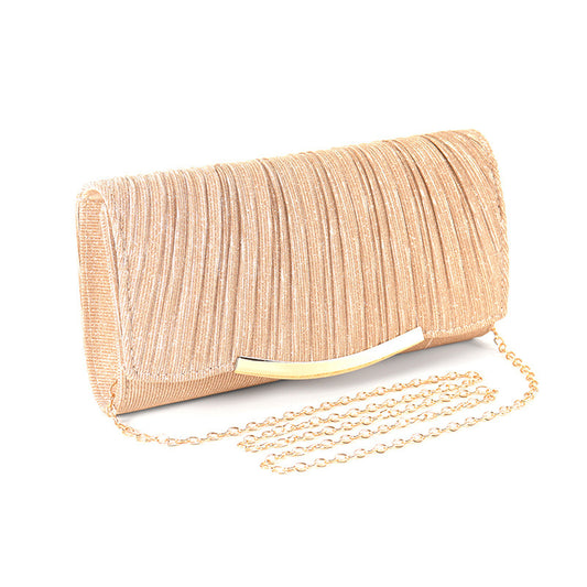 Ladies Dinner Bag - Solid Color Flap Chain Crossbody Bag