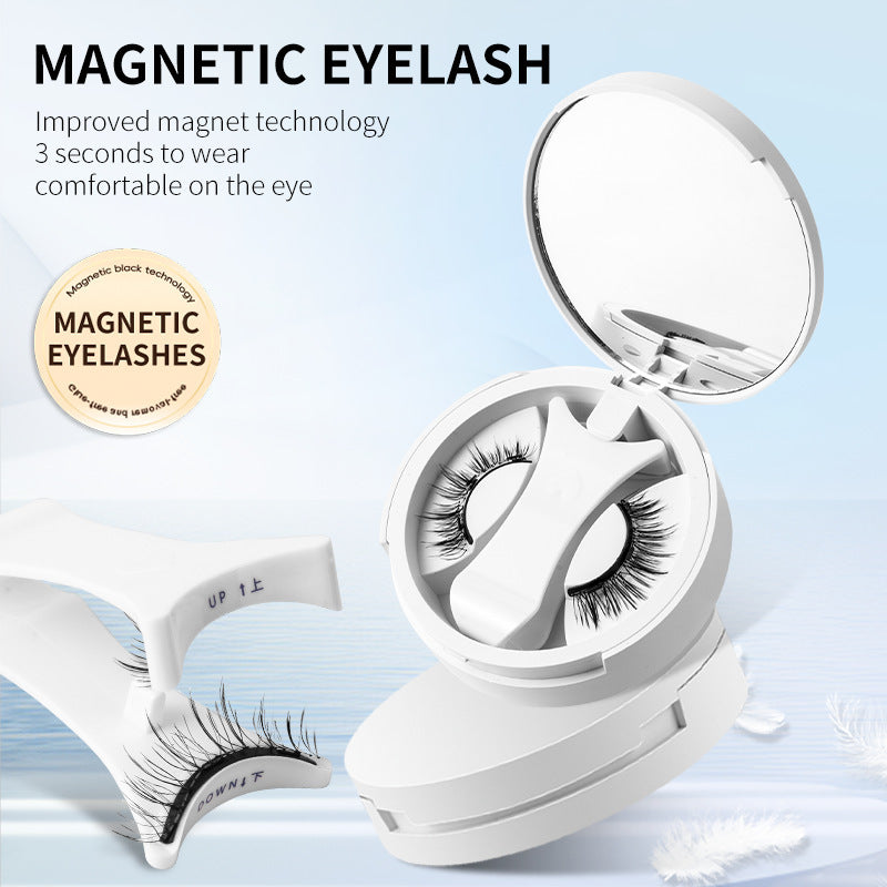 Magnetic False Eyelashes - Integrated Storage Box Glue-free Magnet False Eyelashes Natural Makeup Tools With Applicater