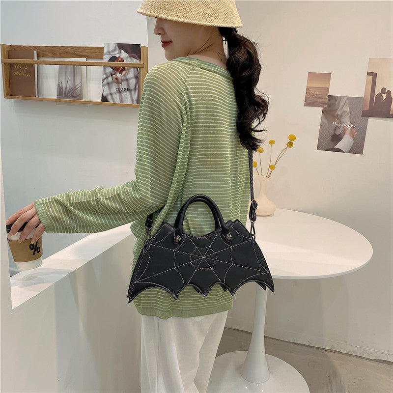 Halloween Spider Web Shape Shoulder Bags - Personality Batgirl Tide Pu Handbags fashion Messenger Crossbody Bag