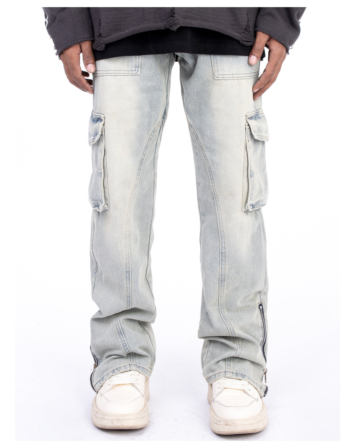 Micro Elastic Jeans With Zipper Design