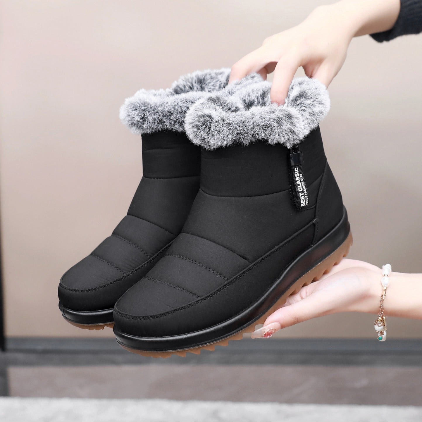 Winter Snow Boot With Side Zipper For Women