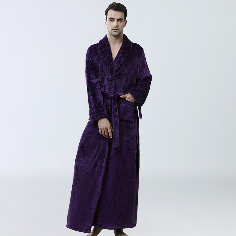Men's Winter Coral Fleece Nightgown - Homewear Thickened Pajamas