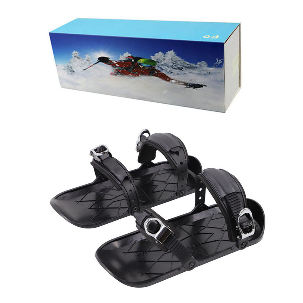 Mini Ski Skates Portable - Short Skiboard Adjustable Skates Shoes For Snow