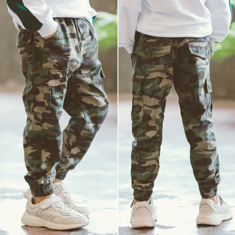 Children's Sports Military Camo Casual Trousers