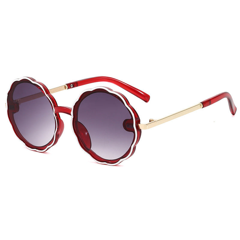 Kids Wave Frame Vintage Round Sunglasses