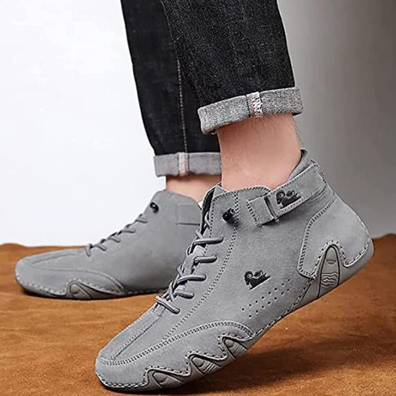 Men's Ankle Boots - Autumn Winter Suede Velcro Shoes Fashion Lace-up Sneakers
