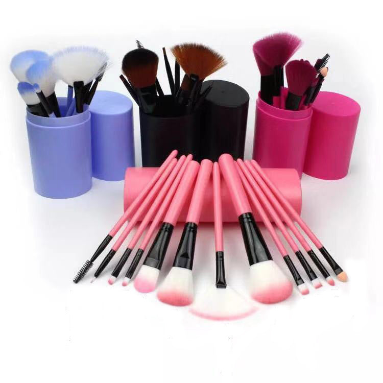 12pcs Makeup Brush Set - Blush Eyeshadow Eyelash Highlighter Makeup Brush