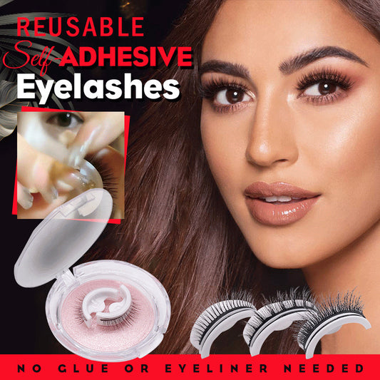 Reusable 3D Mink Lashes - Natural False Eyelashes Self Adhesive Glue Free Makeup Eyelash