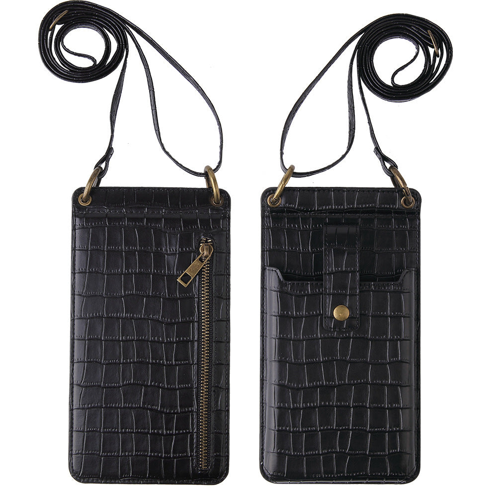 Multi-function Crossbody Bags For Mobile Phone - Crocodile-pattern Wallet Card Holder