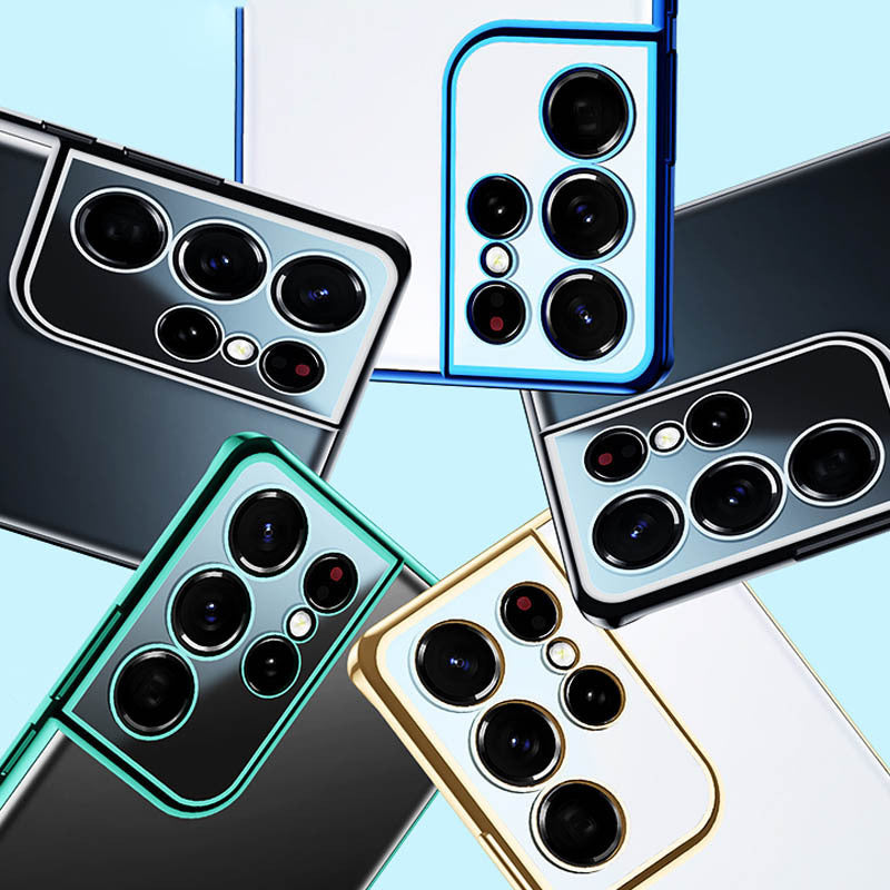 S21 Mobile Phone Case - Electroplating Transparent Ultra-thin All-inclusive Anti-fall Soft Shell