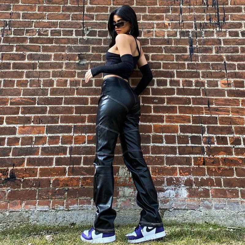 New Fall Irregular Split Oversleeves Slim T-shirt Women