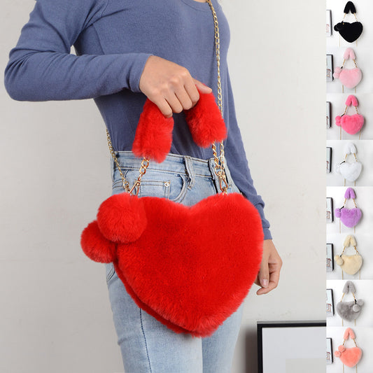 Love Bags - Soft Plush Handbags for Women, Valentine's Day Party Bag