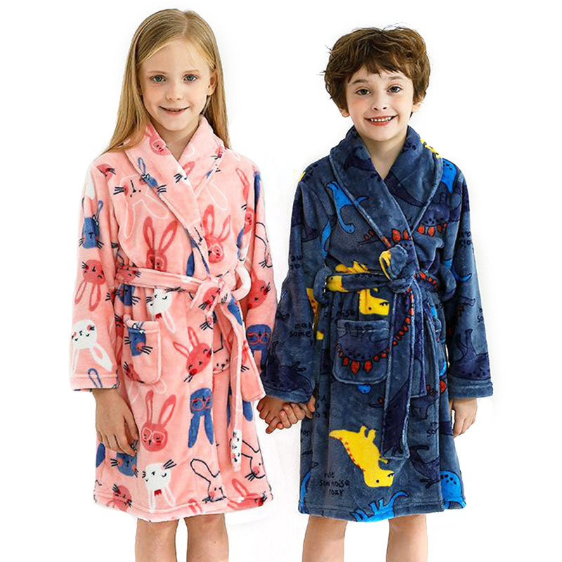 Children's Autumn And Winter Flannel Robes