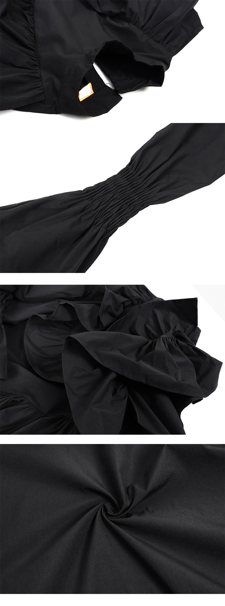 Full Flounce Long Sleeve Short Dress