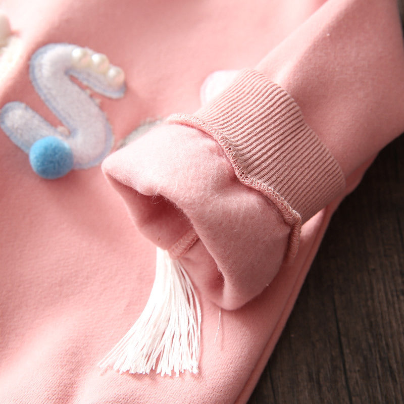 Children Pearl  Plush Velvet Winter Sweatshirt