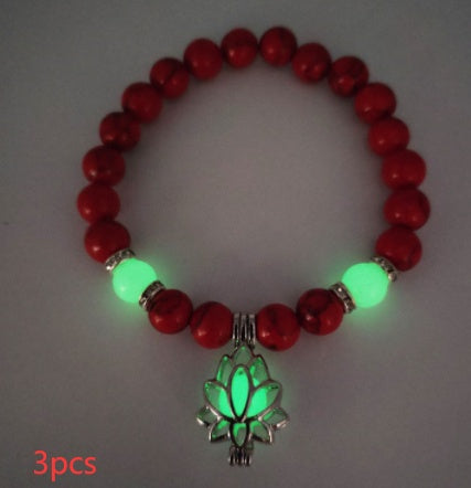 Natural Stone Bracelet - Yoga Healing Luminous Glow In The Dark Charm Beads Bracelet For Men and Women