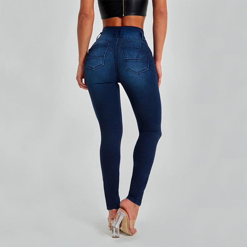 High Waist Jeans - Women's Skinny Trousers Tight Stretch Shaping And Hip Lifting Pants