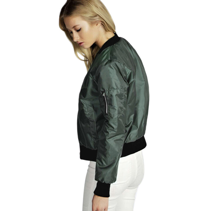 Women Spring Bumper Jacket - Leisure Zipper Jacket