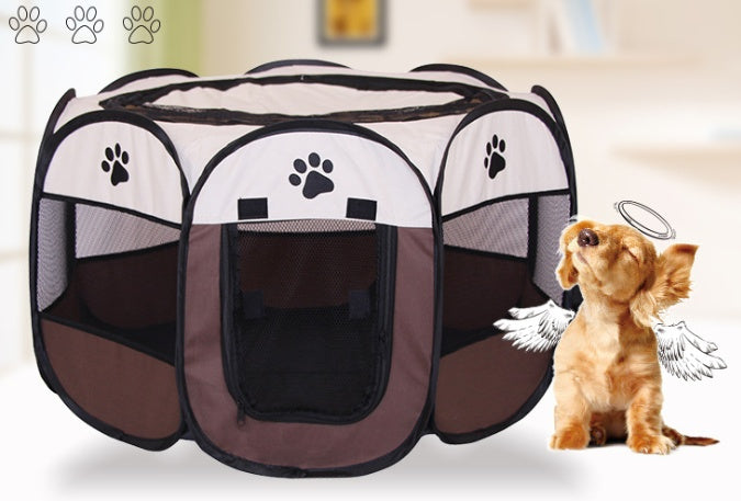 Fast Folding Octagonal Pet Fence – Waterproof Portable Dog & Cat Playpen Cage