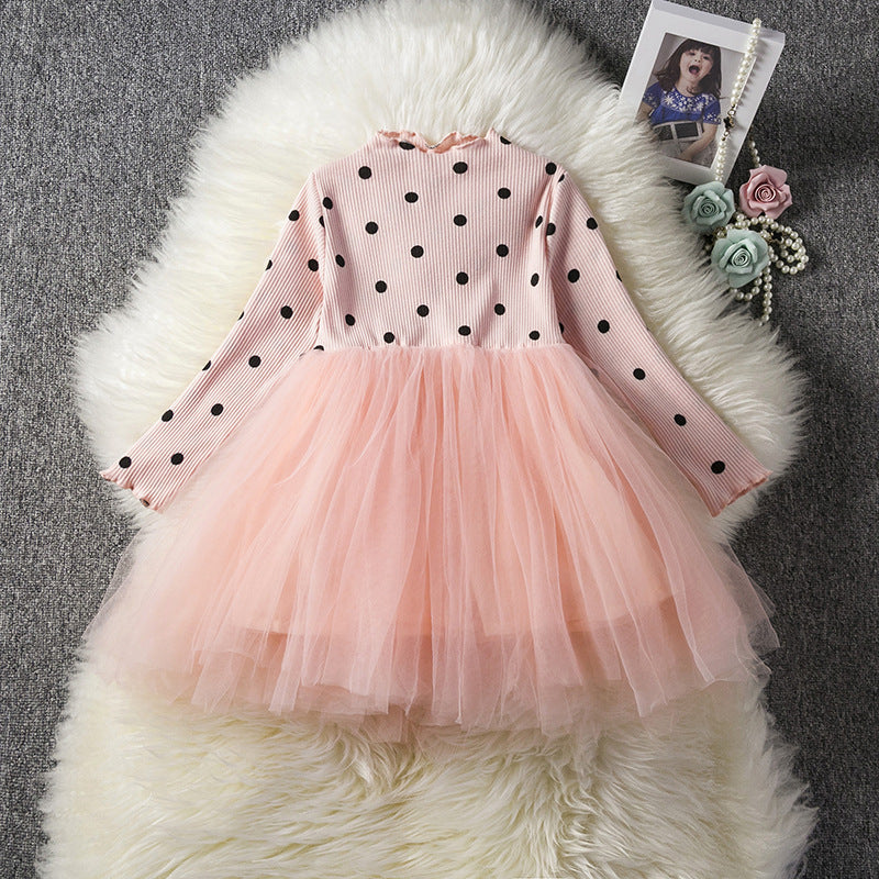 Baby Girls Long Sleeve Tutu Lace Dresses - Birthday Party Clothes Christening Gown Casual Wear