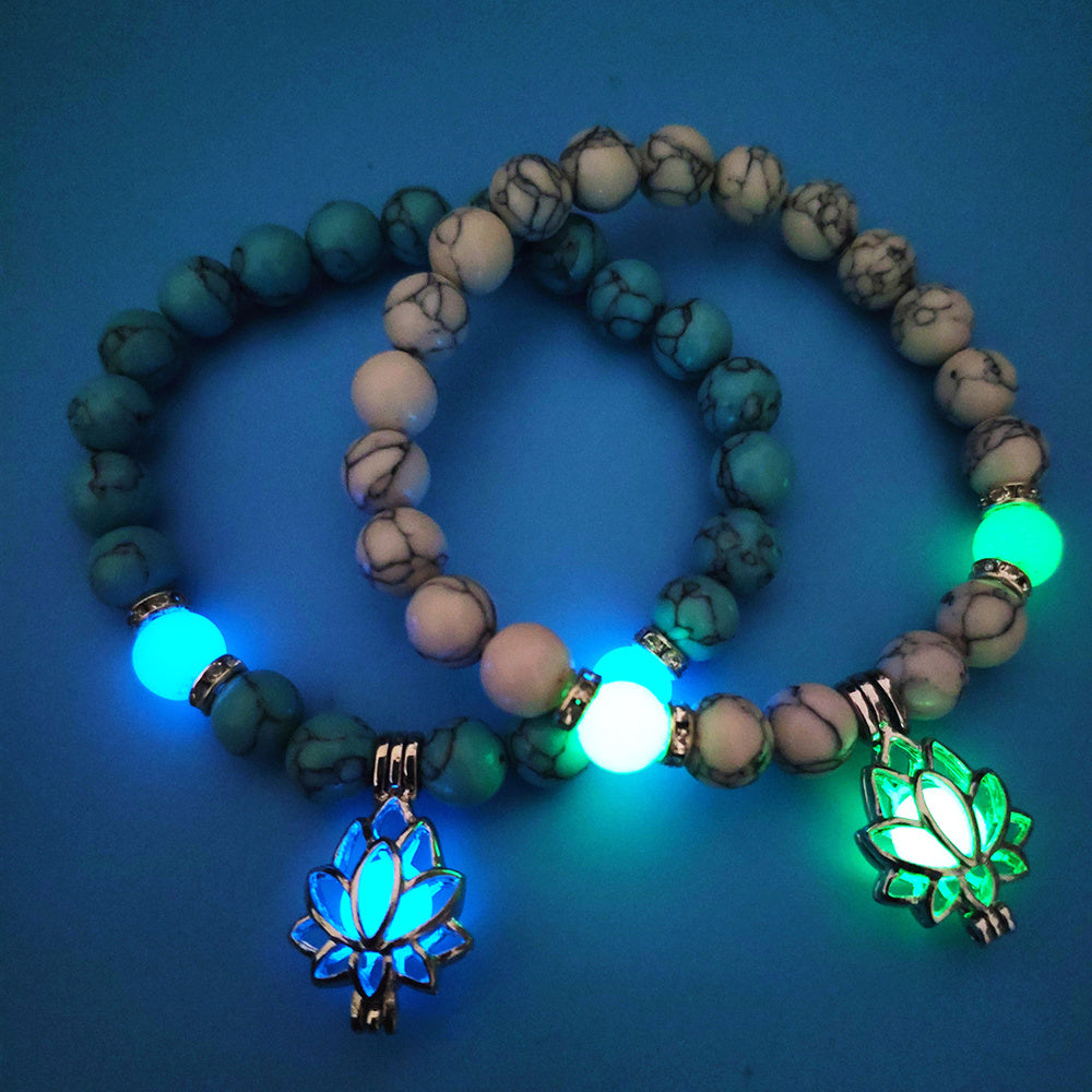 Natural Stone Bracelet - Yoga Healing Luminous Glow In The Dark Charm Beads Bracelet For Men and Women