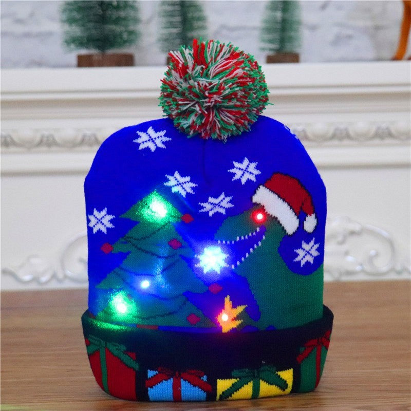 LED Christmas Sweater Beanie Christmas Light Up Knitted Hat - Christmas Gift Kids Xmas New Year Decorations
