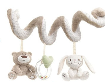Adorable Rabbit & Bear Baby Rattle Toys - Soft Plush Crib & Stroller Hangings