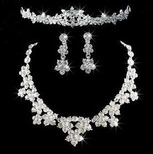 Bridal Jewelry Set – Elegant 3-Piece Necklace, Earrings & Bracelet | European & American Wedding Accessories |Wedding Jewelry Set