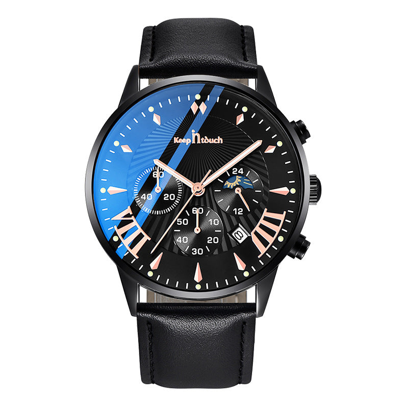 Multifunctional Business Men's Watch Luminous Waterproof Six-pin
