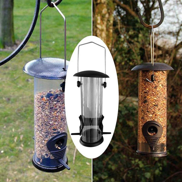 Automatic Hanging Bird Feeder - Outdoor Seed Dispenser for Wild Birds & Parrots