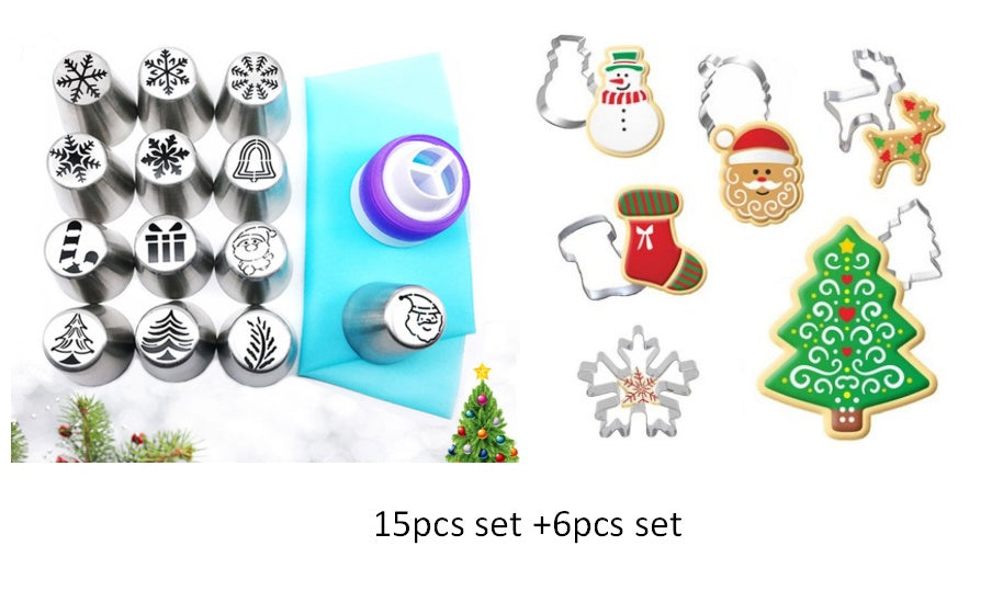 3-in-1 Limited Edition Christmas Style Stainless Steel Cake Decorating Nozzle - JumoShop