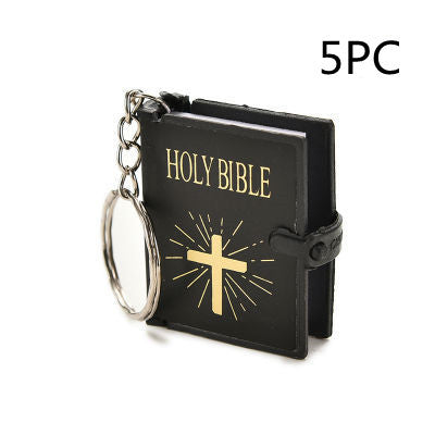 Mini English HOLY BIBLE Key Chains - Real Paper Readable Bible Christian Keyrings Bag Ornaments Religious Jewelry