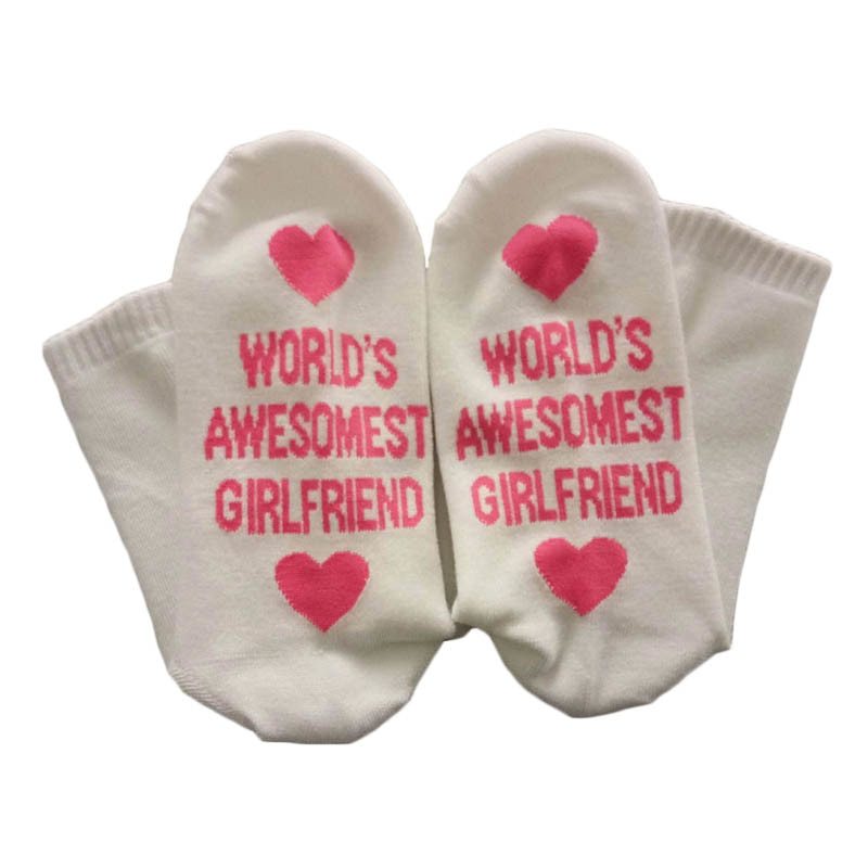 Unisex Cotton Socks - Printing Letter Funny Socks For Boyfriend   Girlfriend Valentine's Day Gift