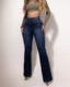 Sexy Elegant New Fashion Casual Female Jeans - Bottom Back Shirred Button Front High Waist Jeans