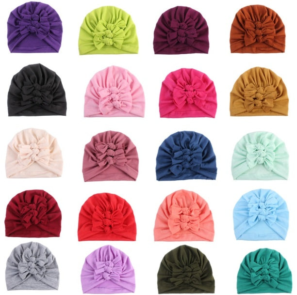 Pleated Bowknot Baby Hat