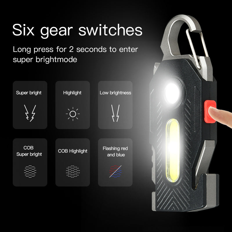 Multifunctional Charging Emergency Light - Convenient Keychain Work Light COB High Brightness Maintenance Light Outdoor Camping LED Light