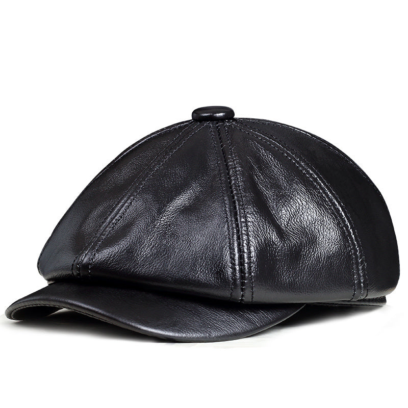 Dome Top Layer Cowhide Octagonal Men's Hat