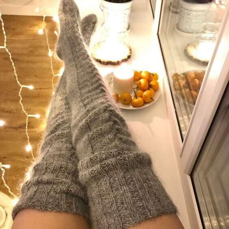 Winter Socks - Over The Knee Lengthened Long Tube Knitted Pile Socks
