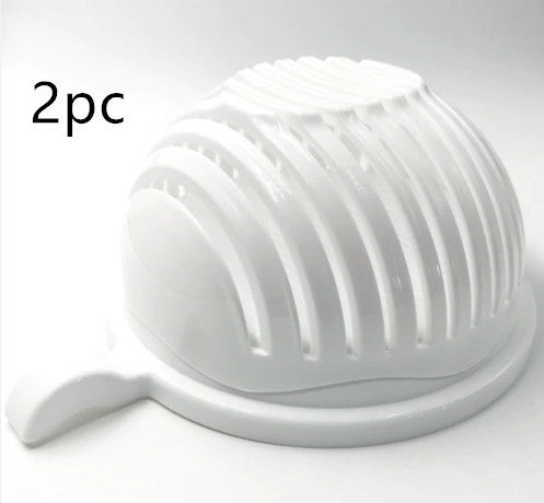 Creative 2-in-1 Salad Cutter Bowl – Fruit & Vegetable Chopper with Drain Basket! Salad Cutter, Fruit and Vegetable Cutter - JumoShop