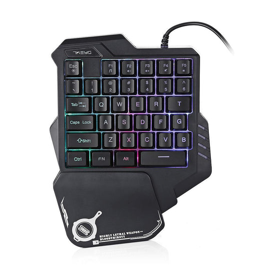 One-Handed Mechanical Gaming Keyboard -  RGB Backlit Portable Mini Gaming Keypad Game Controller