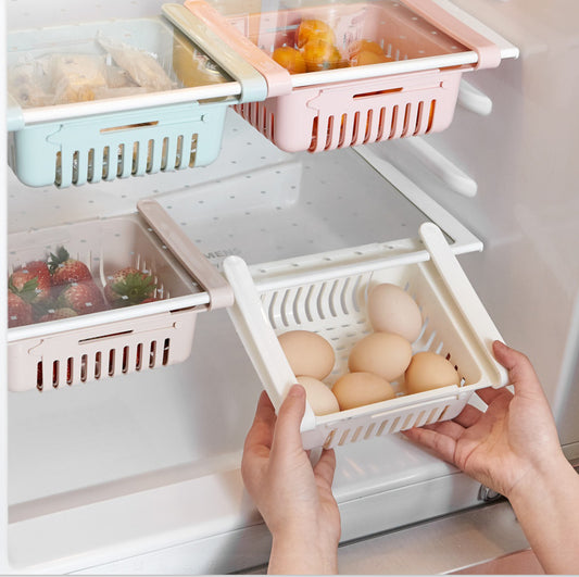 Stretchable Refrigerator Storage Basket – Multifunctional Fridge Organizer Box! Refrigerator Storage Basket, Stretchable Refrigerator Storage Box - JumoShop