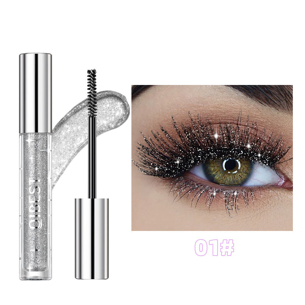 Violet Glitter Lash Mascara - Curling Extension Fast Dry Sequins Eye Black