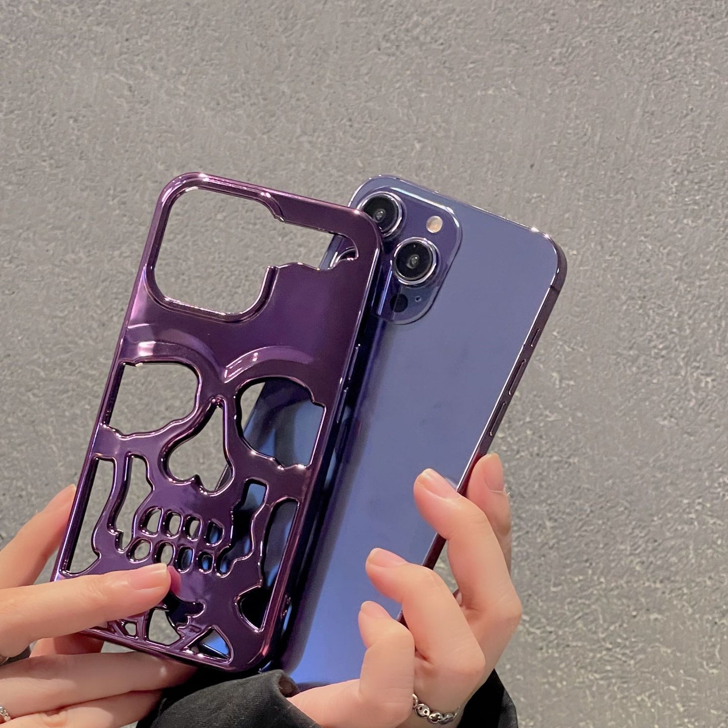 Luxury Plating 3D Skull Phone Case
