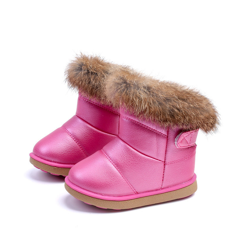 Cute Winter Warm Fur-Lined Kids Snow Boots