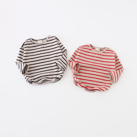 Fashion Striped Print Kids Baby Girls Clothes - Cotton Long Sleeve T Shirts For Children Girls Autumn Spring Baby Clothing