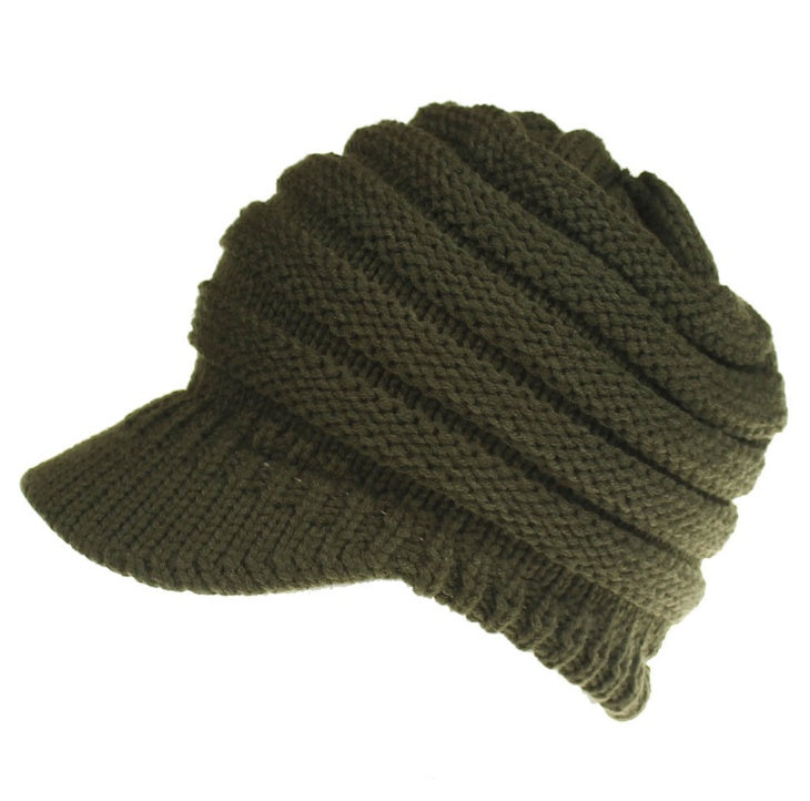 Women Ponytail Beanies - Autumn Winter Hats Female Soft Knitting Caps Warm Ladies Skullies