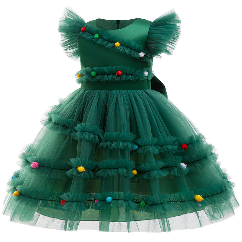 Christmas Party Princess Dress with Bow