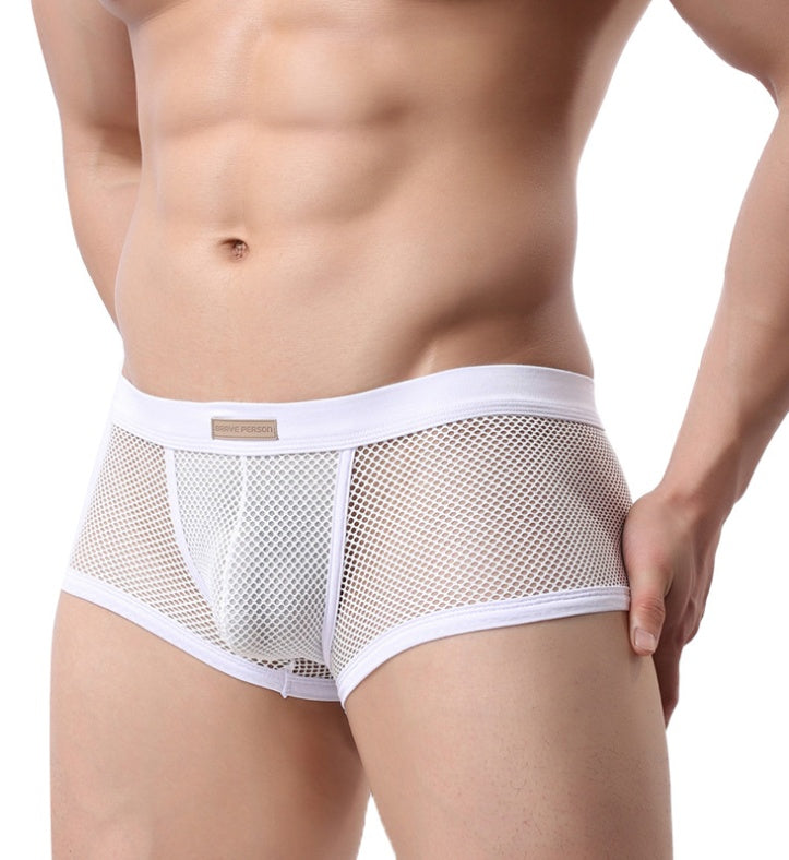 Men's Underwear - Sexy Men's Boxer Pants Large Mesh Mesh Breathable Sexy Men's Underwear