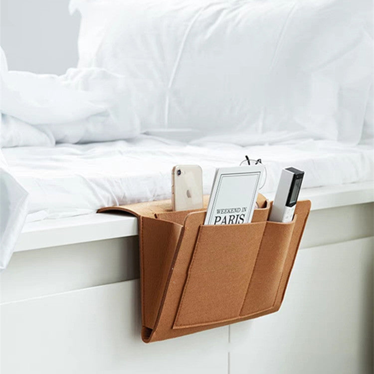 Bed Storage Bag with Pocket - Bedside Hanger Table Sofa Bedroom Mattress Bedside Anti-slip Organizer Holders
