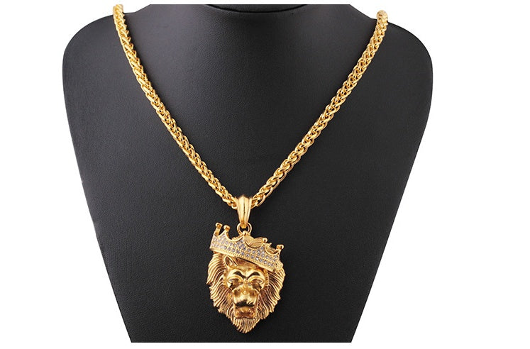 Hip-hop Luminous Necklaces - Men Unisex Gold-Plated Hip-hop Luminous Pendant